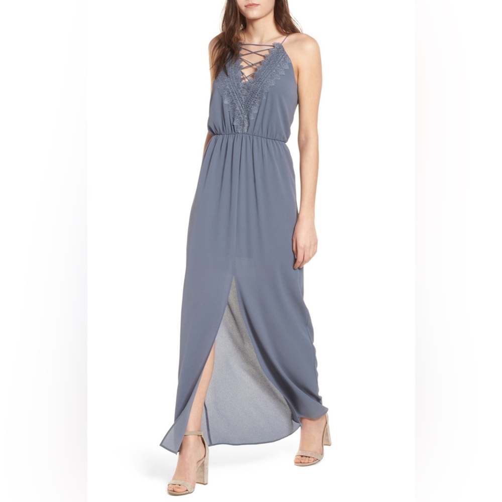 WAYF, Posie Maxi Dress in blue grey